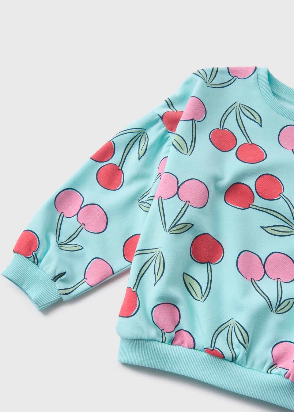 Girls Blue Cherry Sweatshirt (1-7yrs)