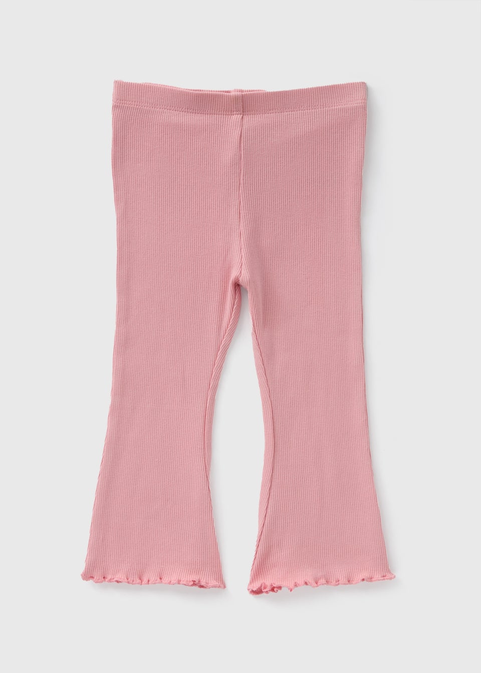 Girls Pink Ribbed Flared Leggings (1-7yrs)