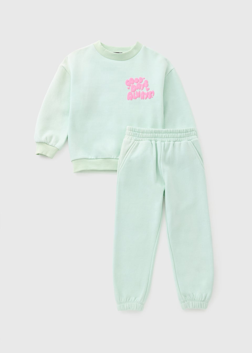 Girls Turquoise Good Days Always Sweatshirt & Jogging Bottoms Set (1-7yrs)