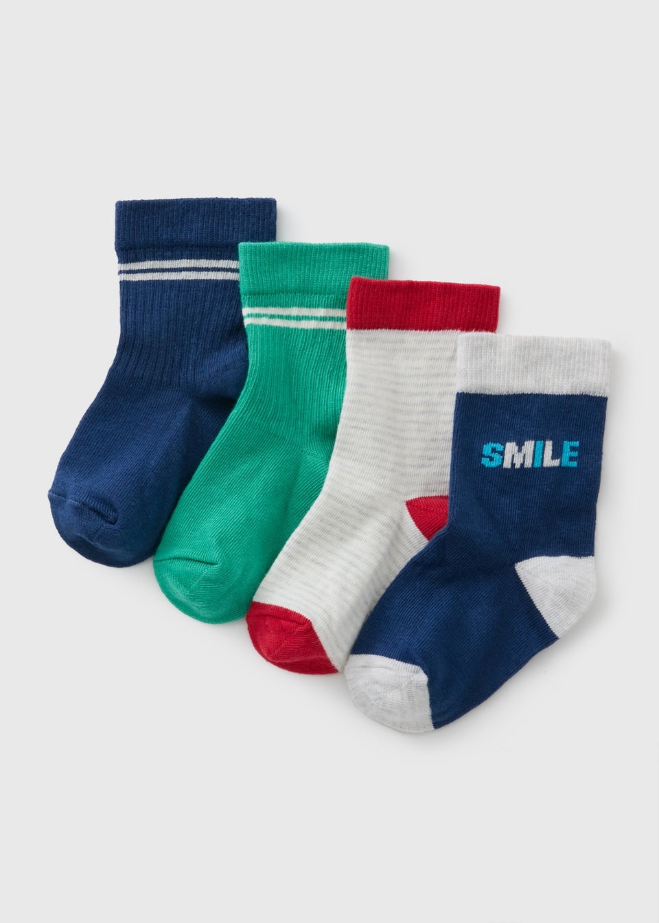 4 Pack Baby Multicolour Sports Socks (Newborn-23mths)
