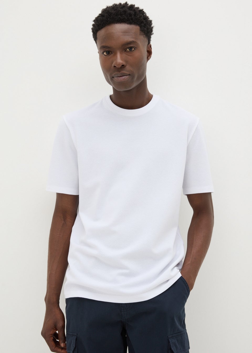 White Textured T-Shirt