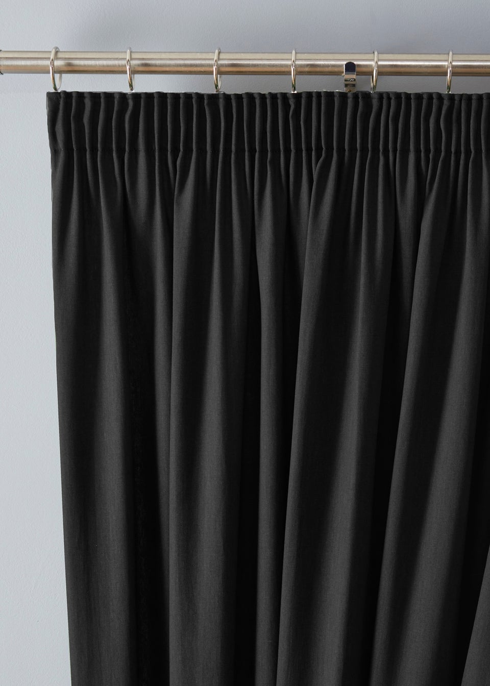 Fusion Dijon Blackout / Thermal Insulated Black Pencil Pleat Curtains
