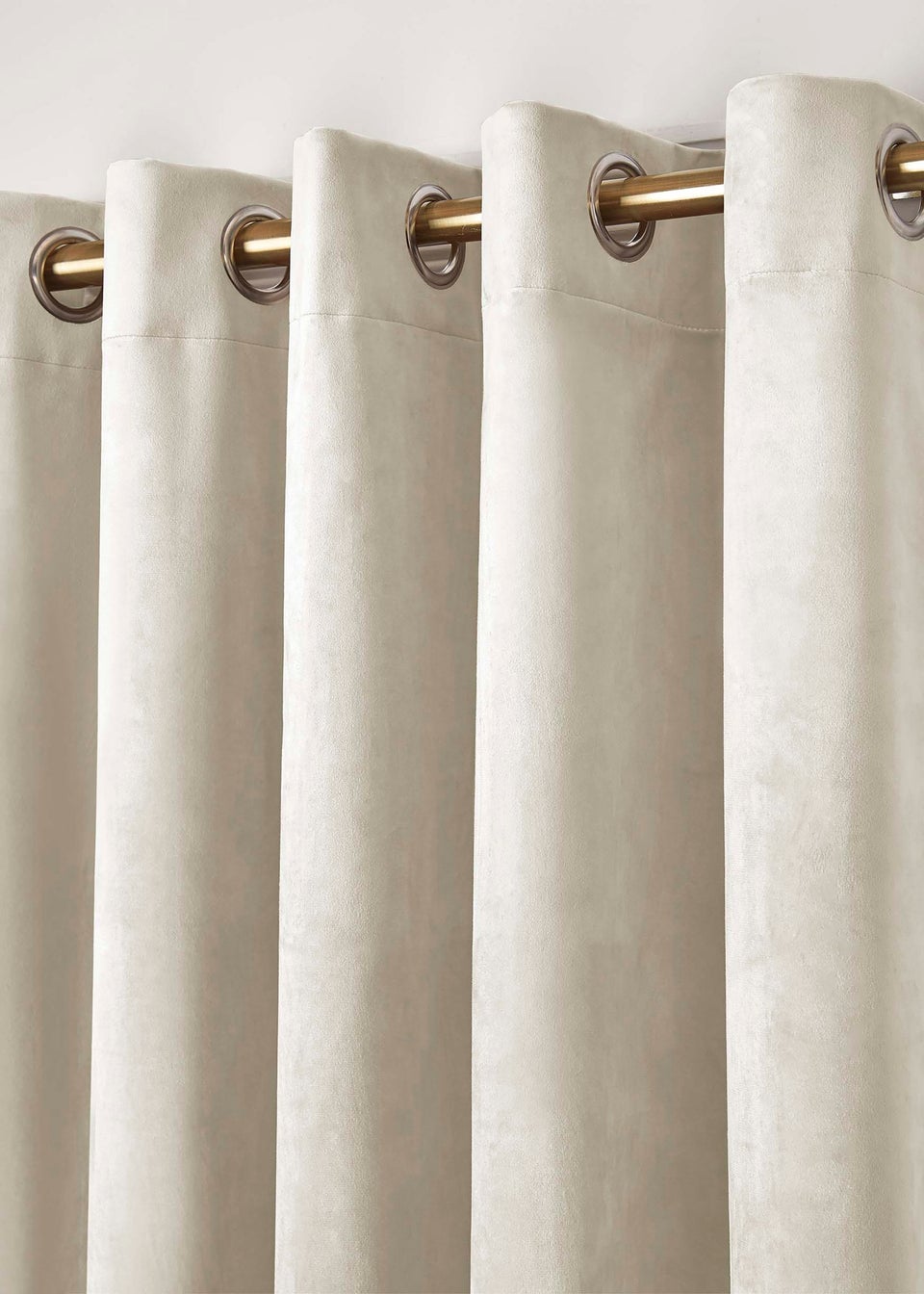 Laurence Llewelyn-Bowen Montrose Velvet Blackout Ivory Eyelet Curtains