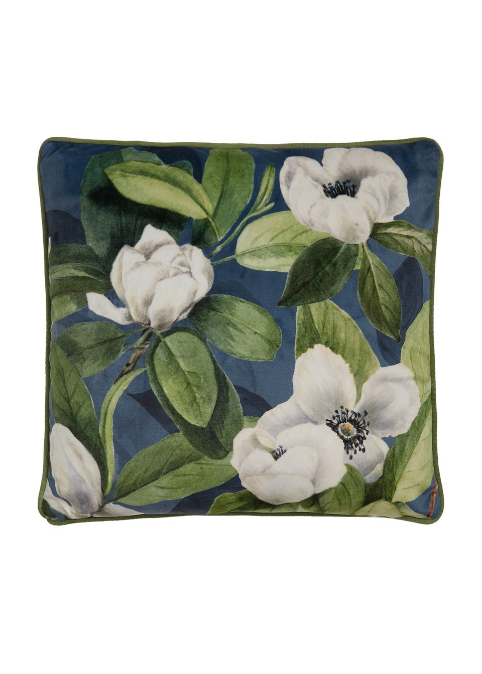 Soiree Alaya Blue Velvet Filled Cushion (43cm x 43cm)