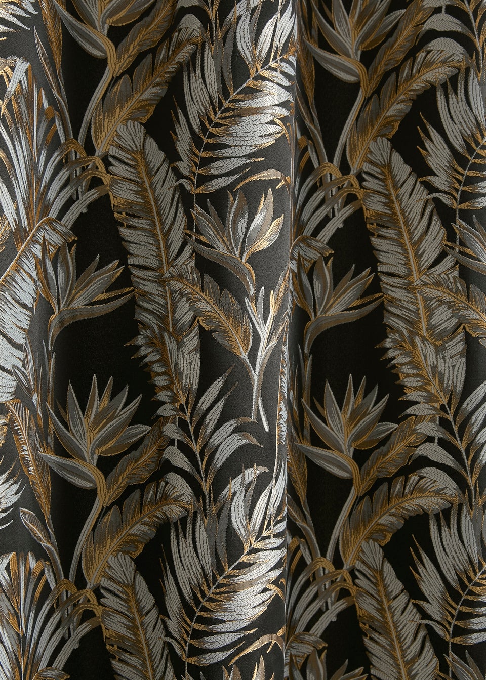 Laurence Llewelyn-Bowen Paradise Palm Jacquard Black Eyelet Curtains