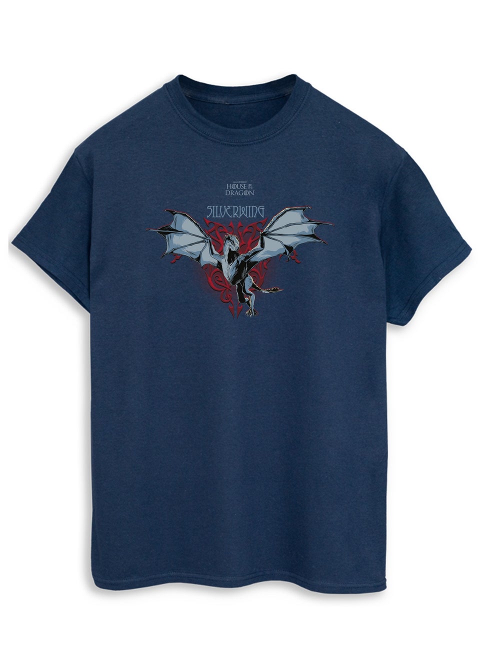 Game Of Thrones House Of The Dragon Silverwing Navy T-Shirt