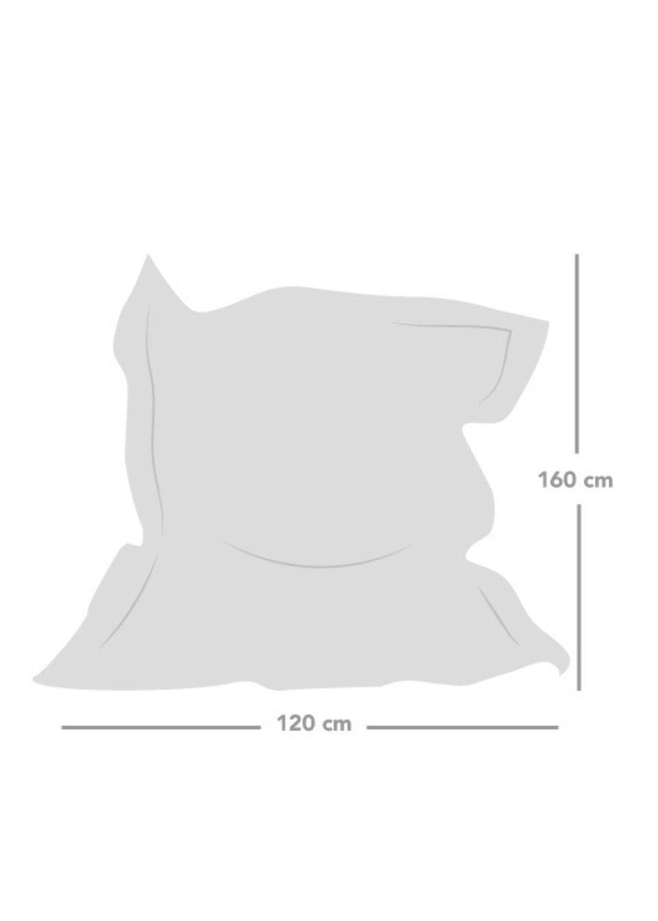 rucomfy Velvet Extra Large Squarbie Pebble Grey Beanbag