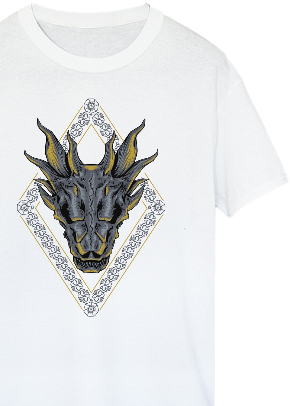 Game Of Thrones House Of The Dragon Pattern White T-Shirt
