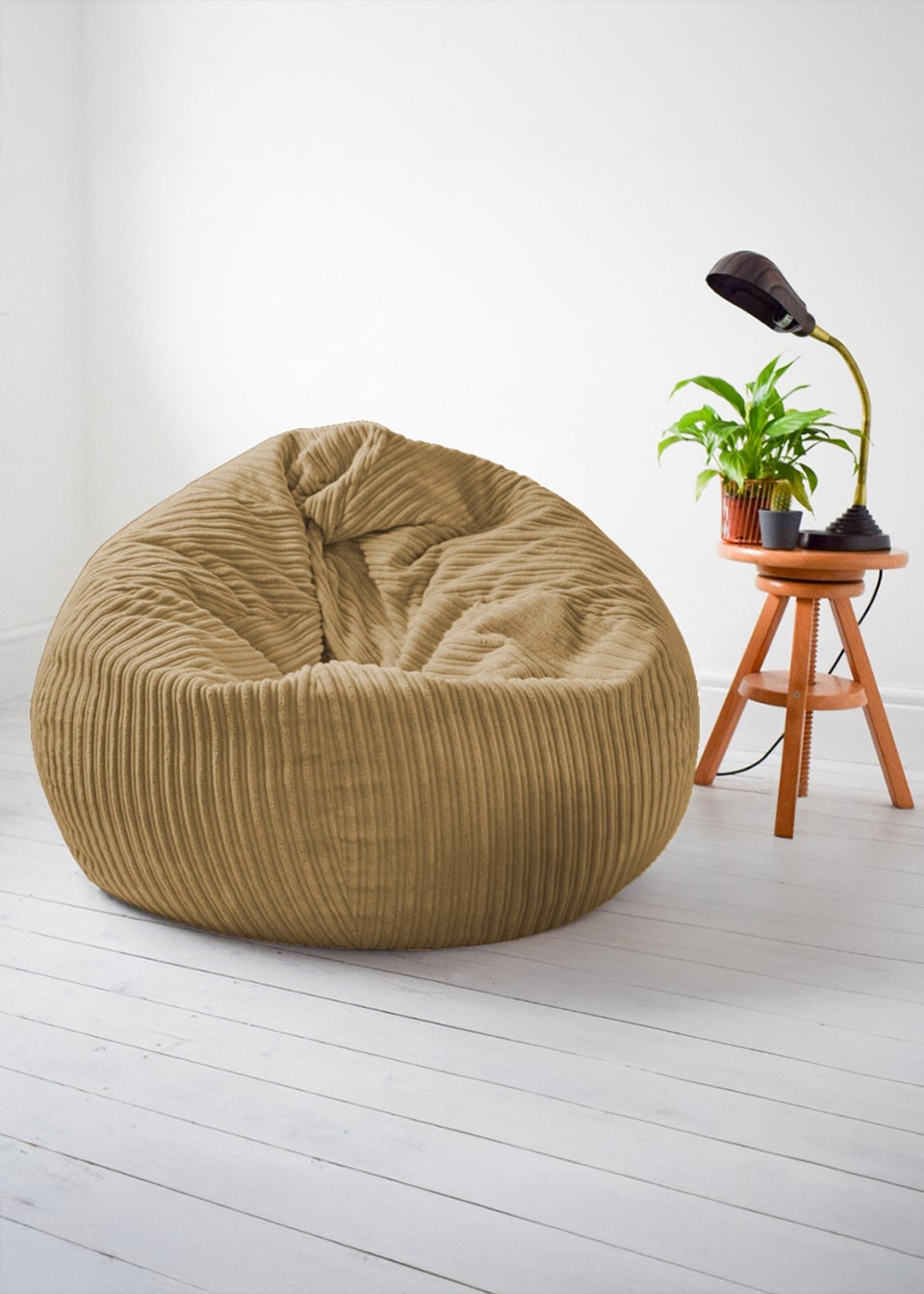 rucomfy Jumbo Cord Slouchbag Caramel Beanbag