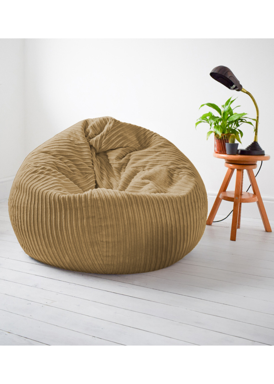 rucomfy Jumbo Cord Slouchbag Caramel Beanbag