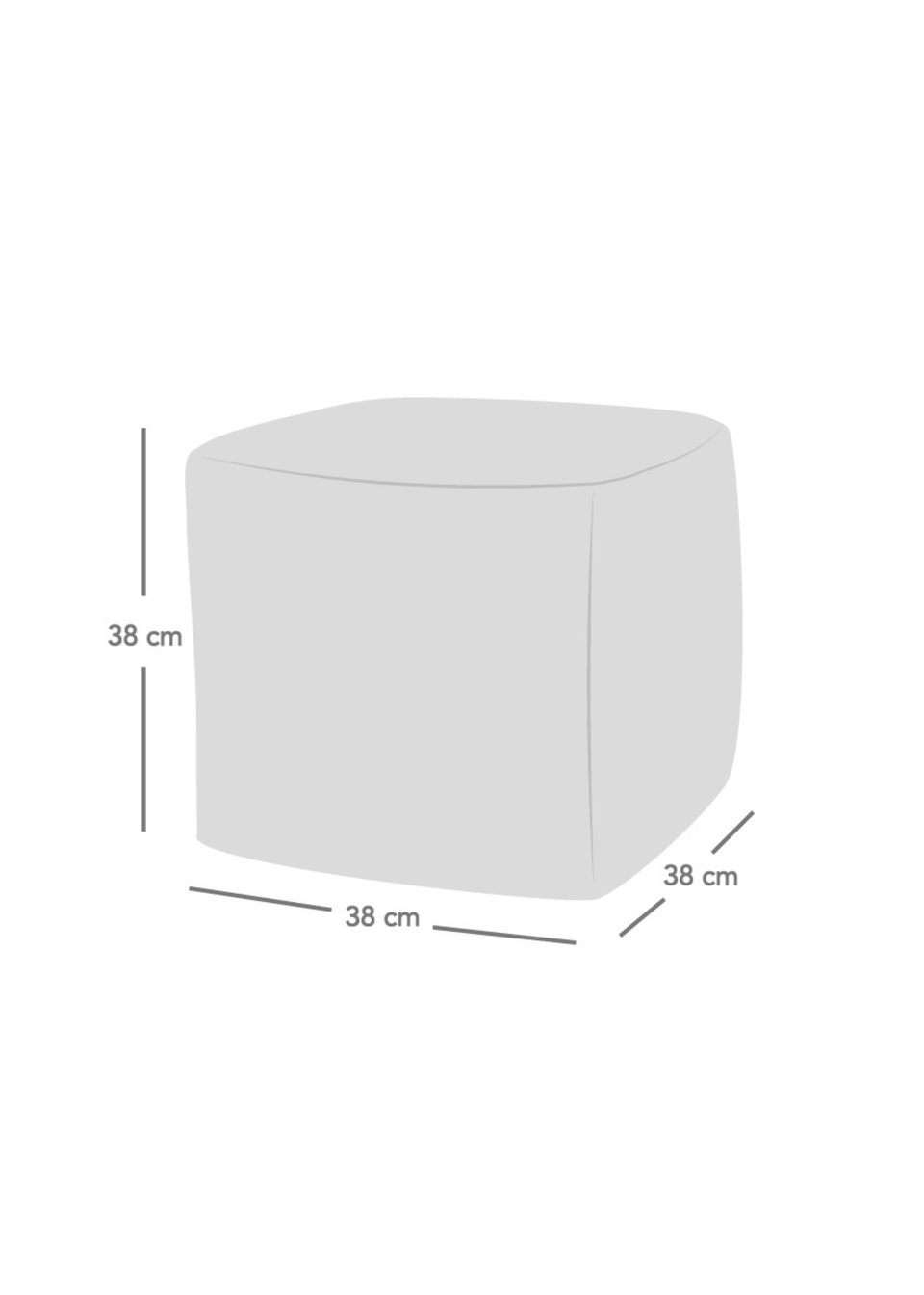 rucomfy Jumbo Cord Cube Slate Grey Beanbag