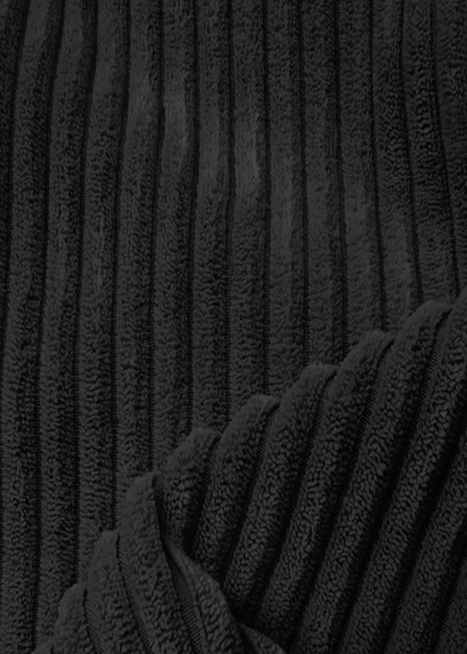rucomfy Jumbo Cord Cube Black Beanbag