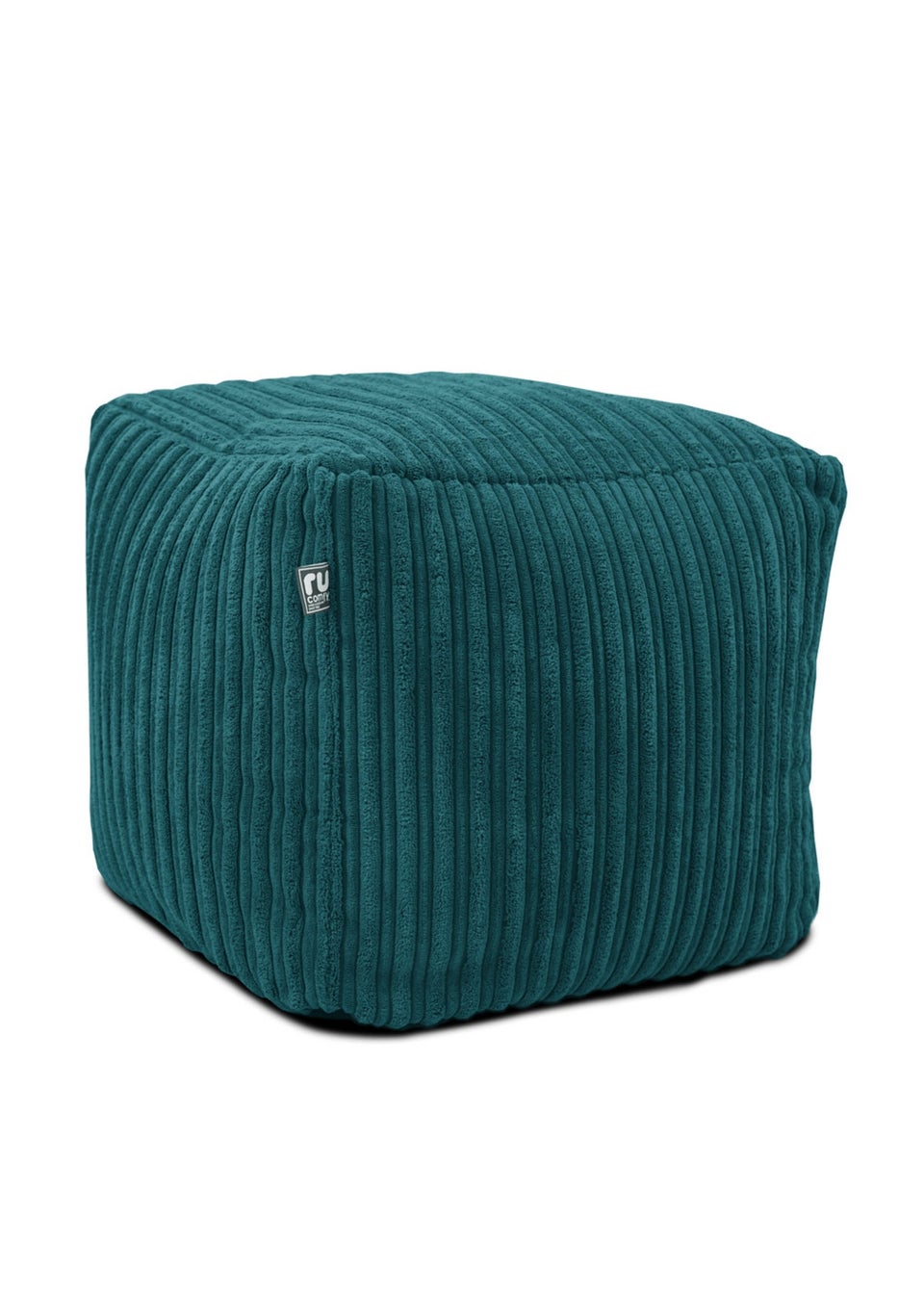 rucomfy Jumbo Cord Cube Teal Beanbag (38cm x 38cm x 38cm)