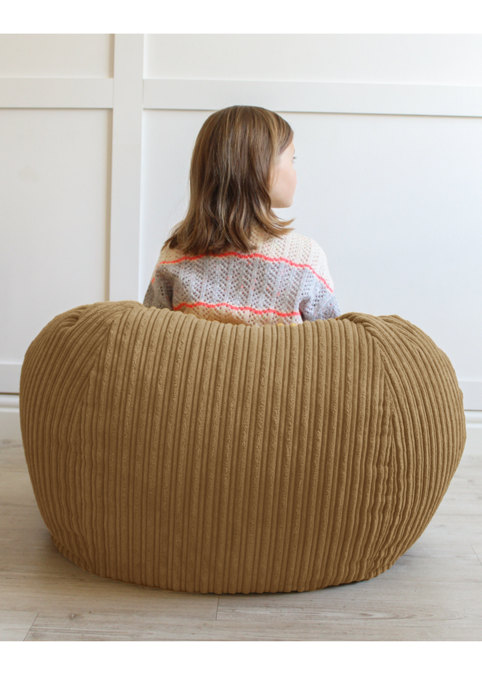 rucomfy Jumbo Cord Kids Slouchbag Caramel Beanbag
