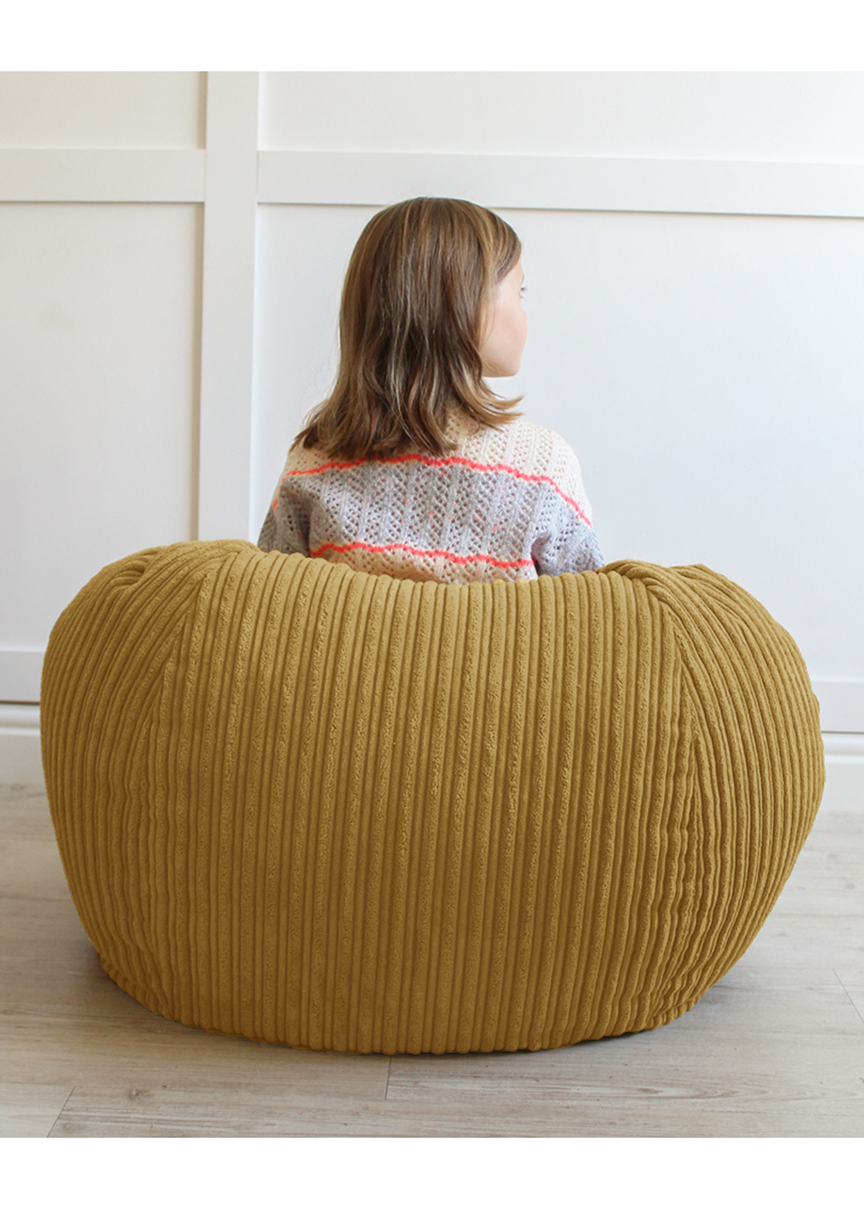 rucomfy Jumbo Cord Kids Slouchbag Mustard Beanbag