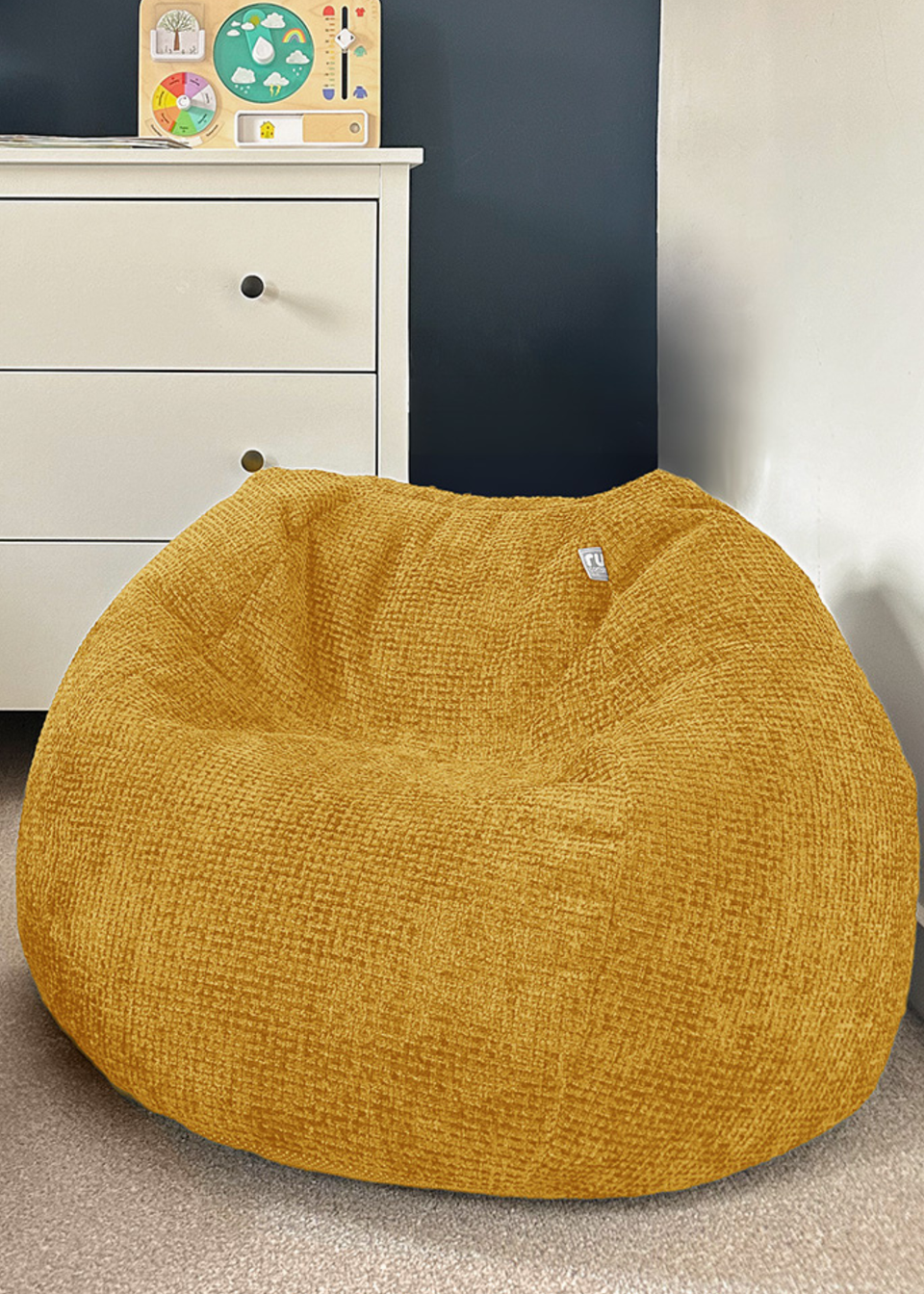 rucomfy Waffle Kids Slouchbag Mustard Beanbag