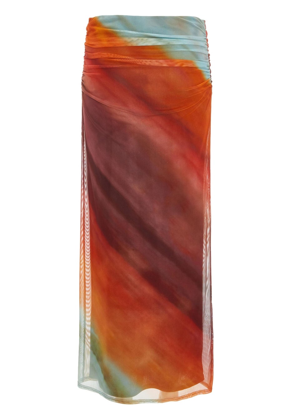 Quiz Brown Ombre Ruched Maxi Skirt