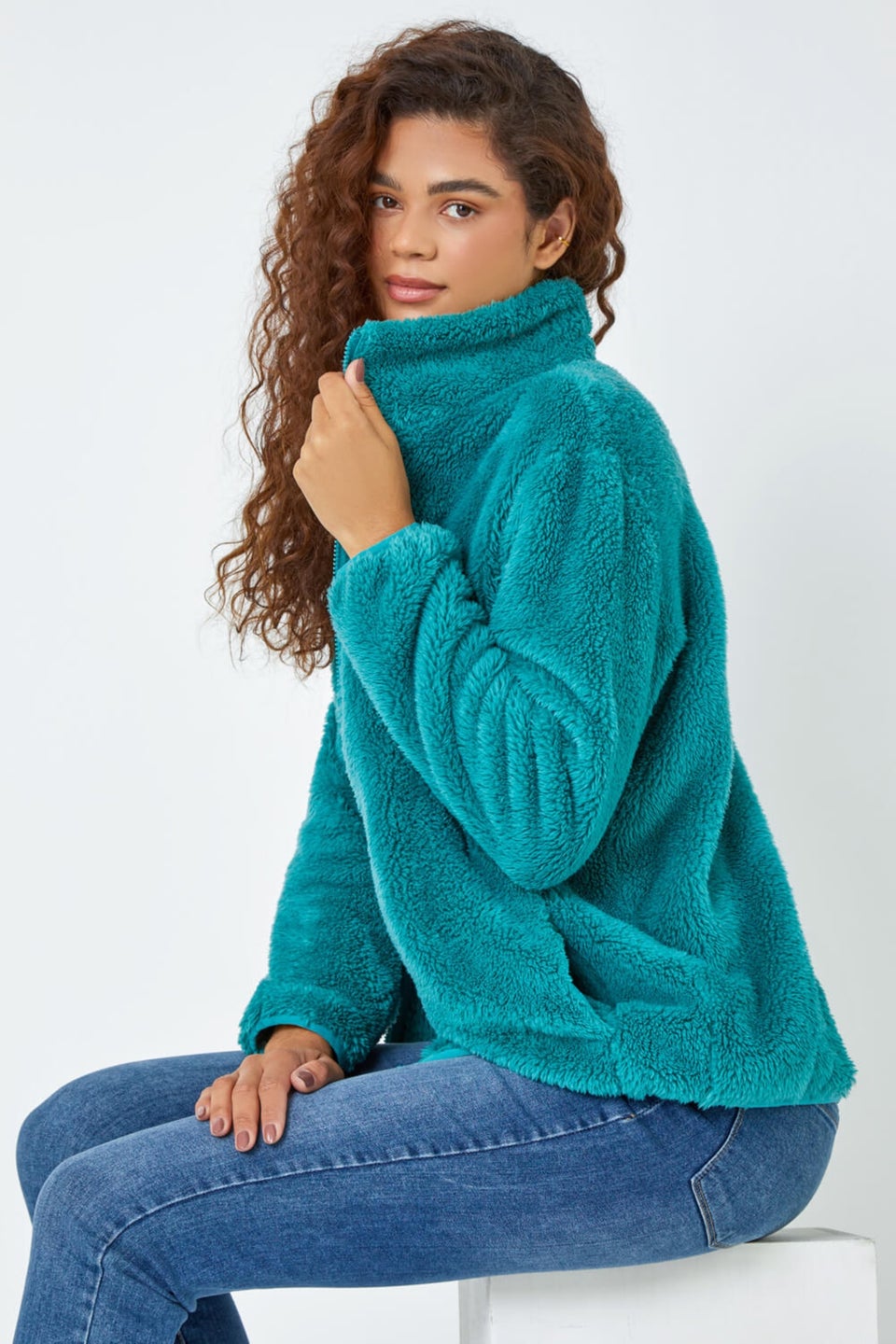 Roman Jade Soft Sherpa Fleece Jacket