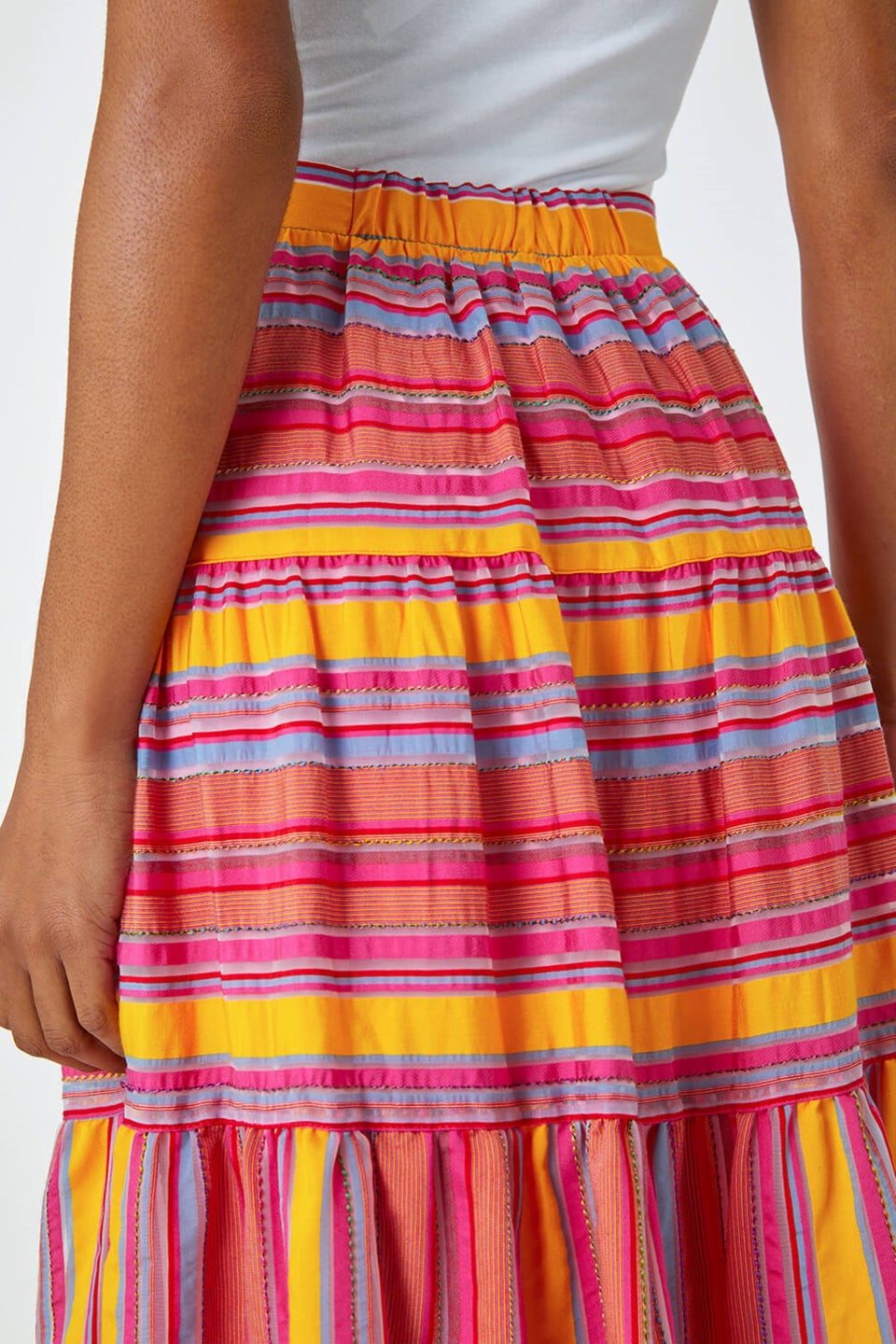 Elastic striped skirt clearance