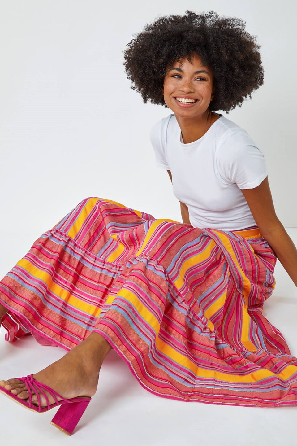 Elastic waist maxi skirt new arrivals
