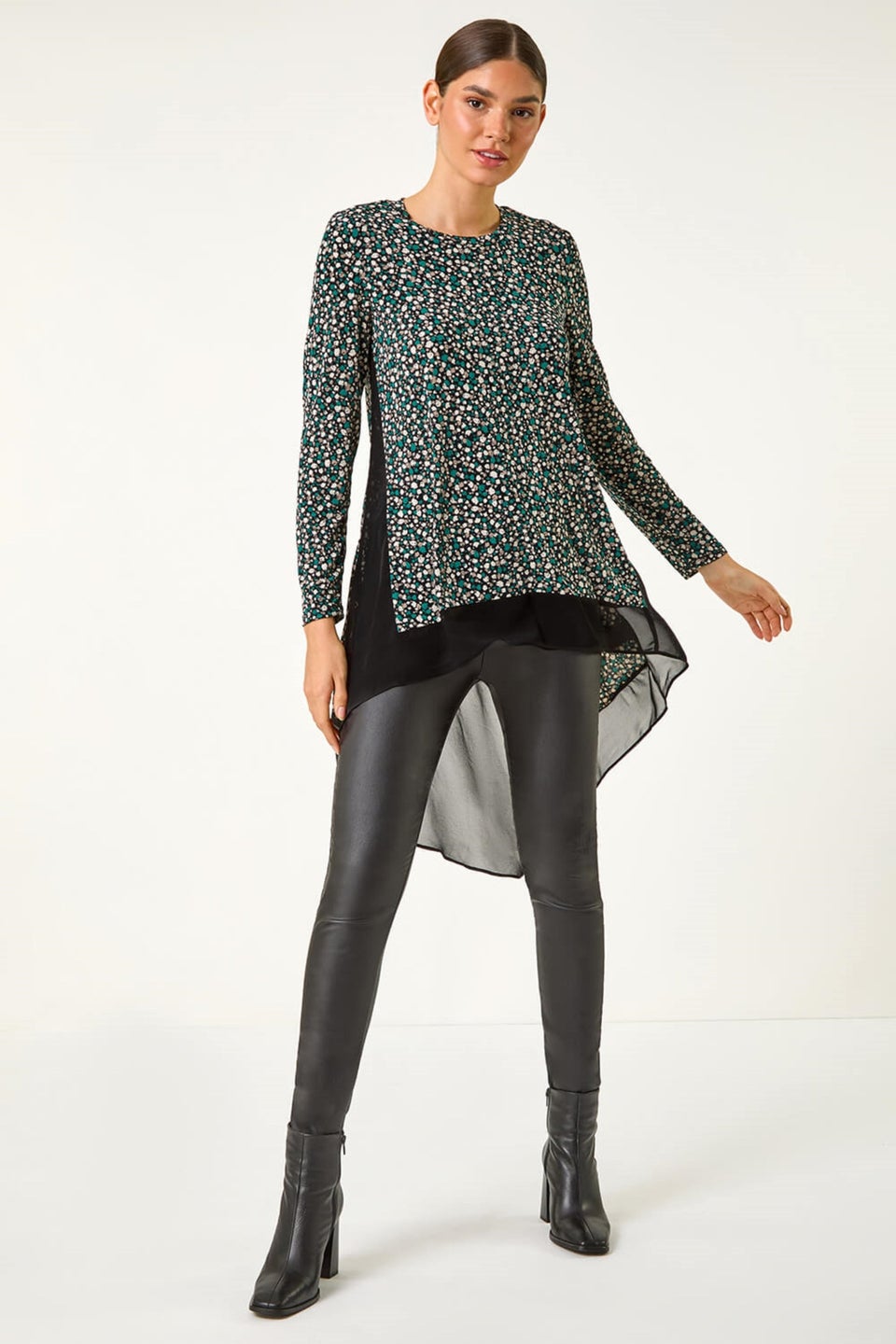 chiffon hem top