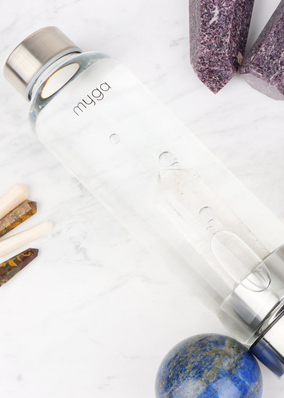 Myga Clear Quartz Crystal Water Bottle