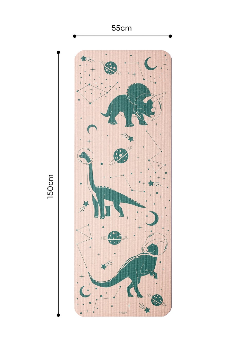 Myga Beige Dino Silk Print Childrens Mat