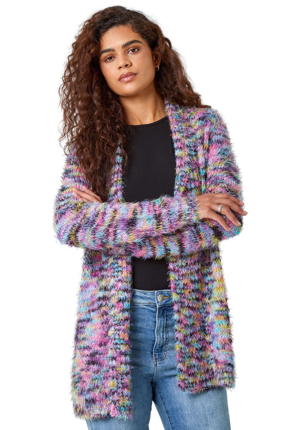 Roman Purple Fluffy Longline Cosy Cardigan - Matalan