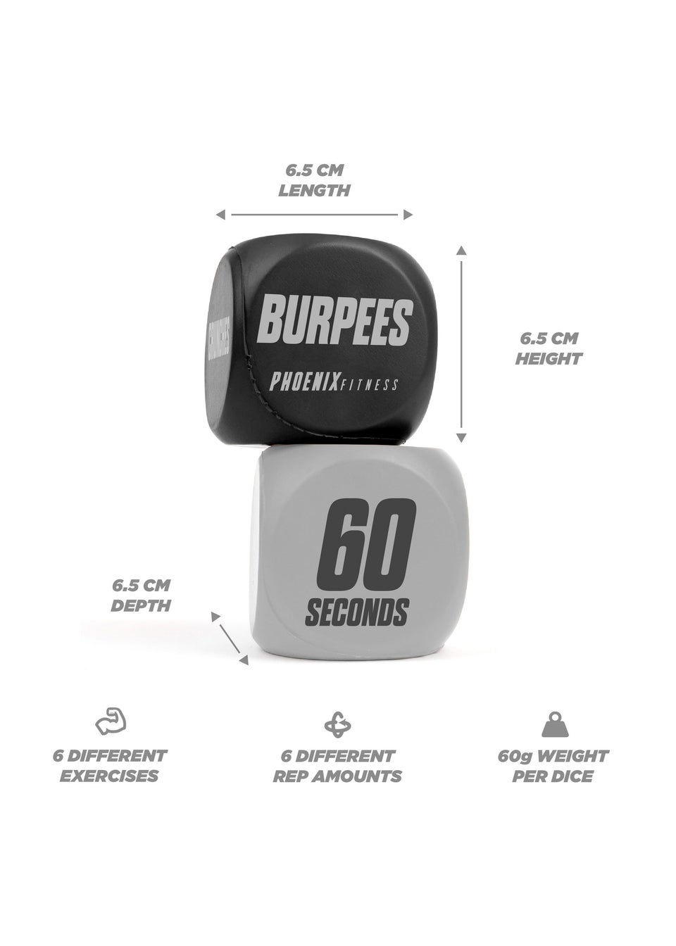 Phoenix Black Fitness Exercise Dice