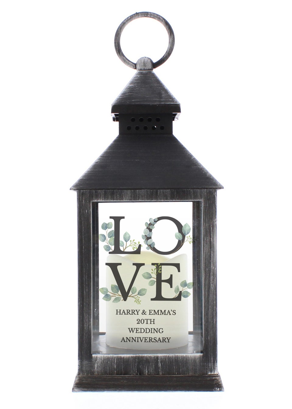 Personalised Memento Company Black LOVE LED Lantern