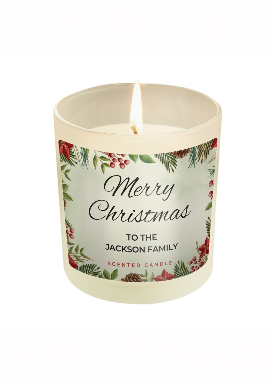 Personalised Memento Company Cream Christmas Scented Jar Candle