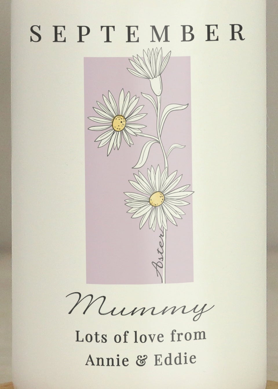 Personalised Memento Company White Birth Flower Pillar Candle