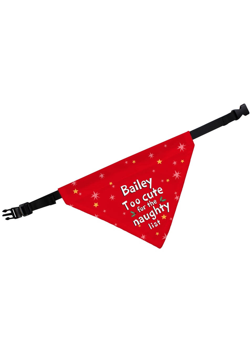 Personalised Memento Company Red 'Too cute for the naughty list' Dog Bandana