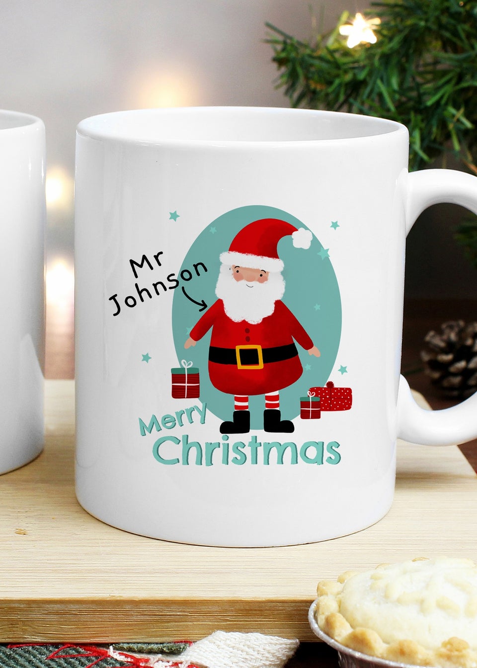 Personalised Memento Company White Mr Claus Christmas Mug