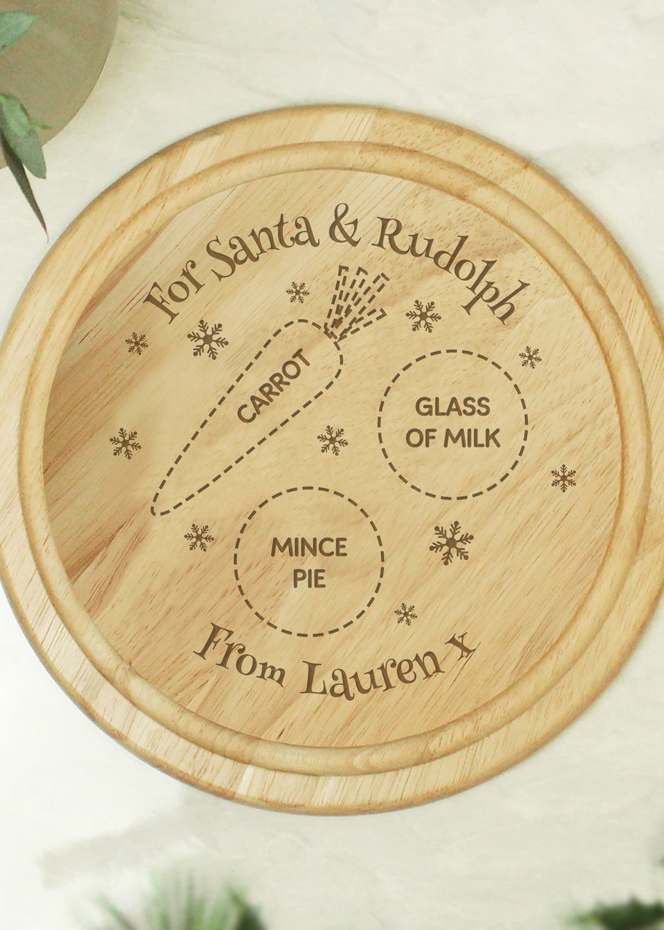 Personalised Memento Company Brown Christmas Eve Mince Pie Board