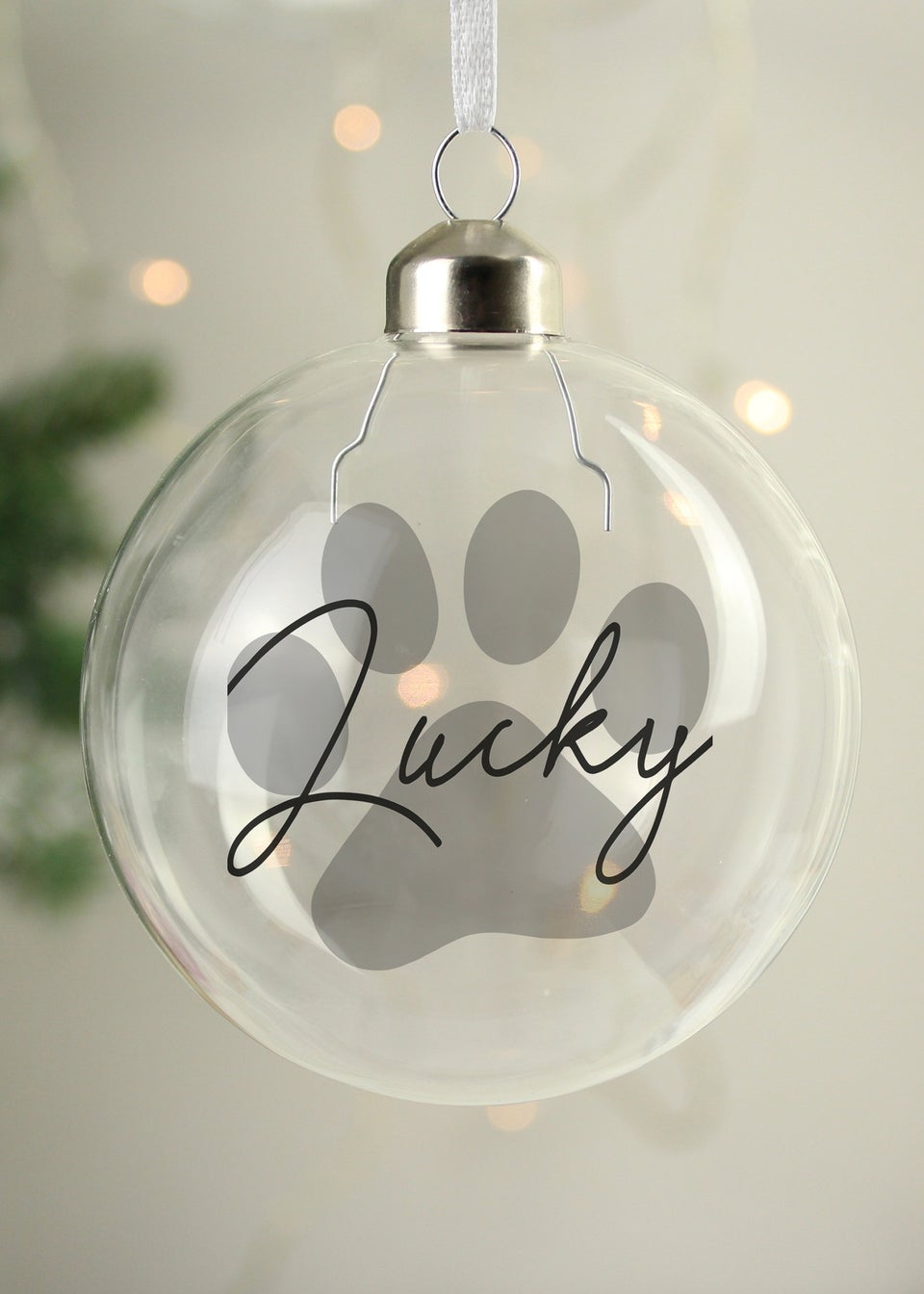 Personalised Memento Company Clear Pet Glass Bauble