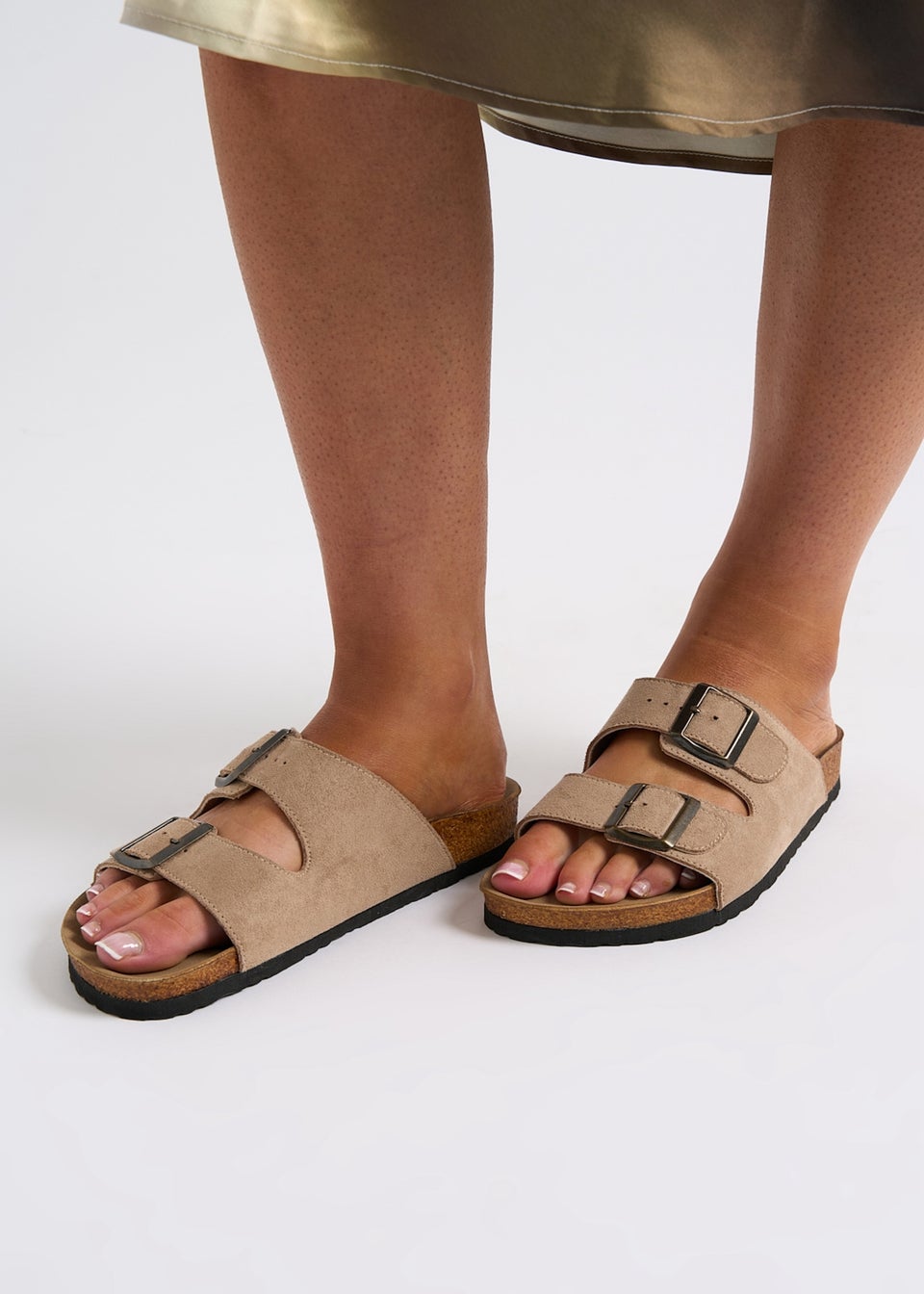 Urban Bliss Beige Buckle Sandals