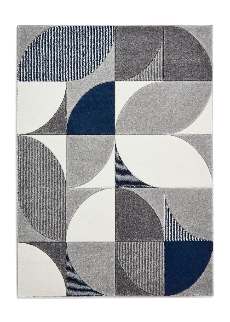 Think Rugs Matrix Navy Modern Geometric Rug