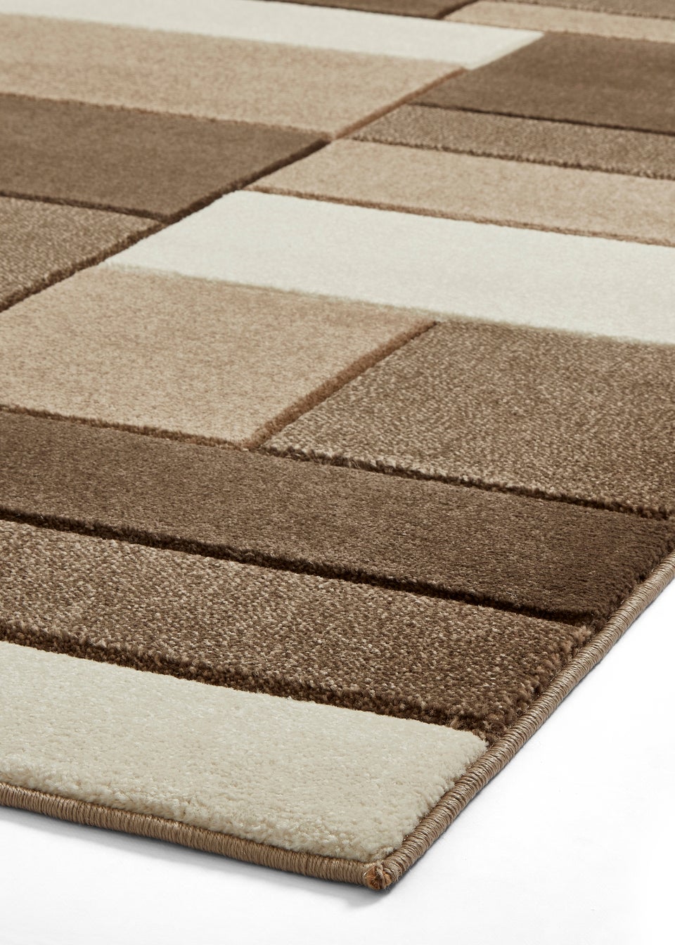 Think Rugs Matrix  Brown Geometric Rug