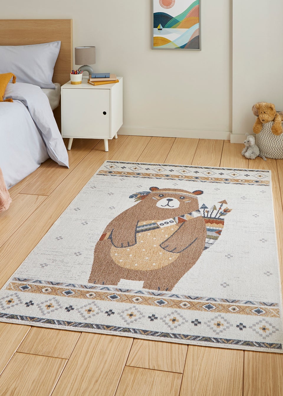 Think Rugs Vida Kids Bear Washable Rug