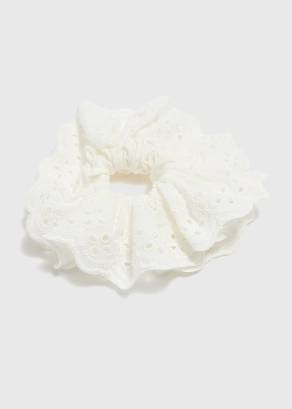 White Broderie Anglaise Scrunchy