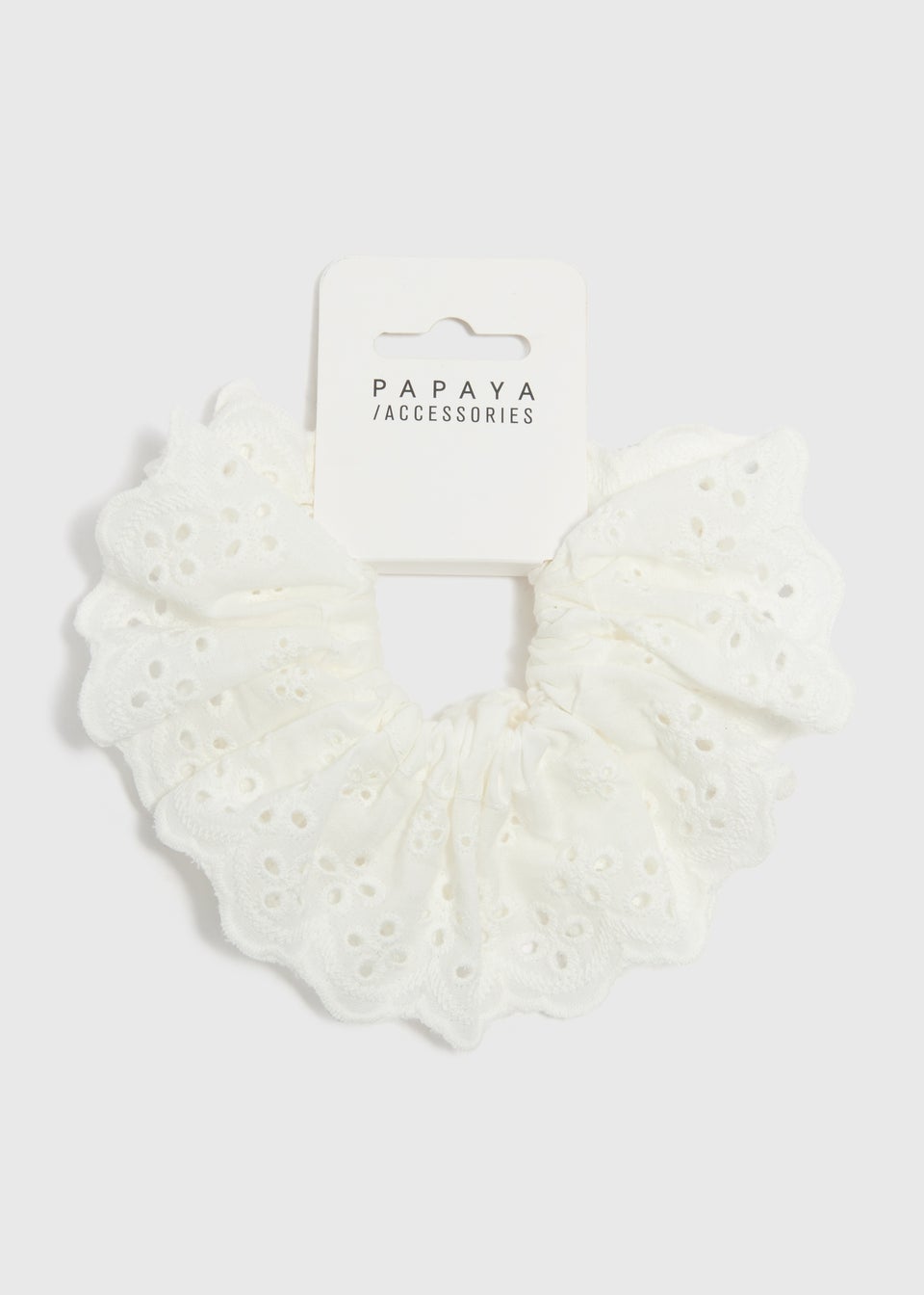 White Broderie Anglaise Scrunchy