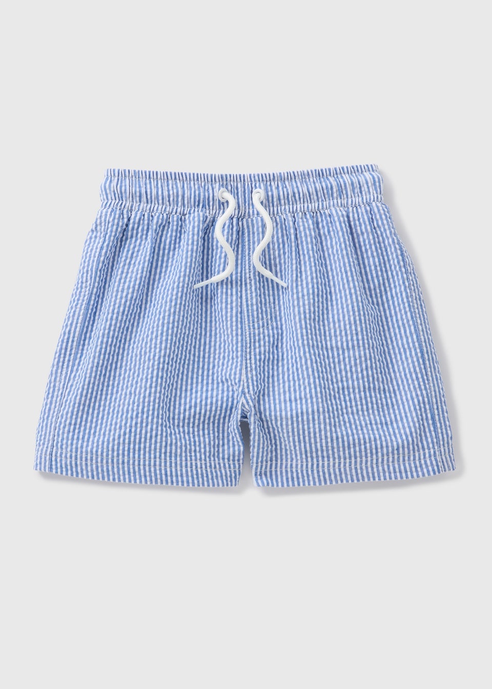 Boys Blue Stripe Seersucker Swim Shorts (1-7yrs)