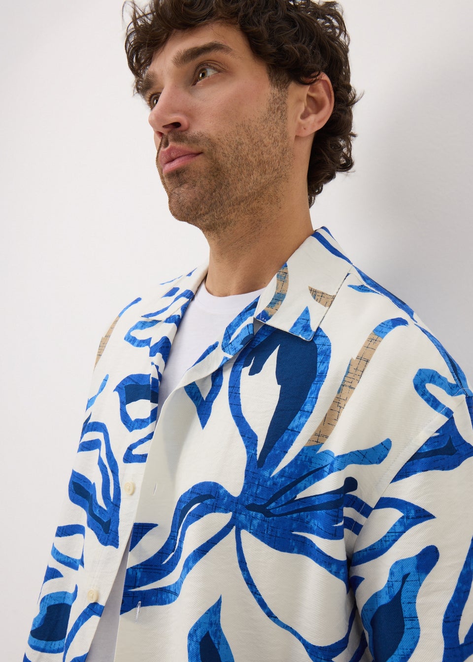Blue Floral Short Sleeve Shirt