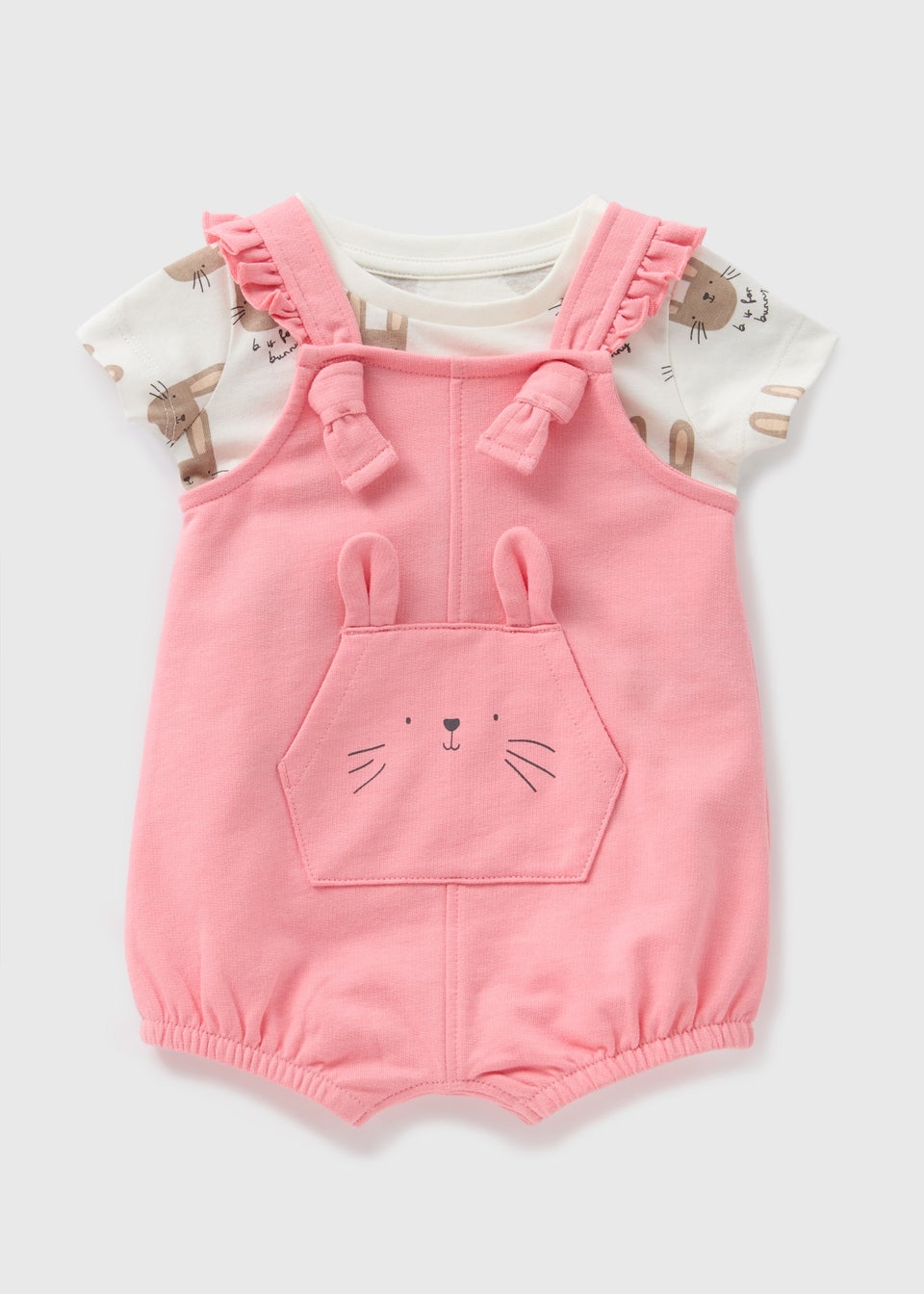 Baby Pink Bunny Top & Dungaree Set (Newborn-23mths)