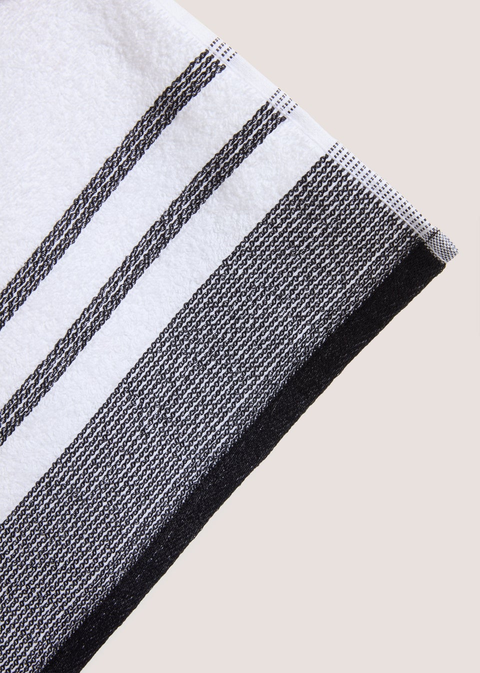 White Mono Border Towel