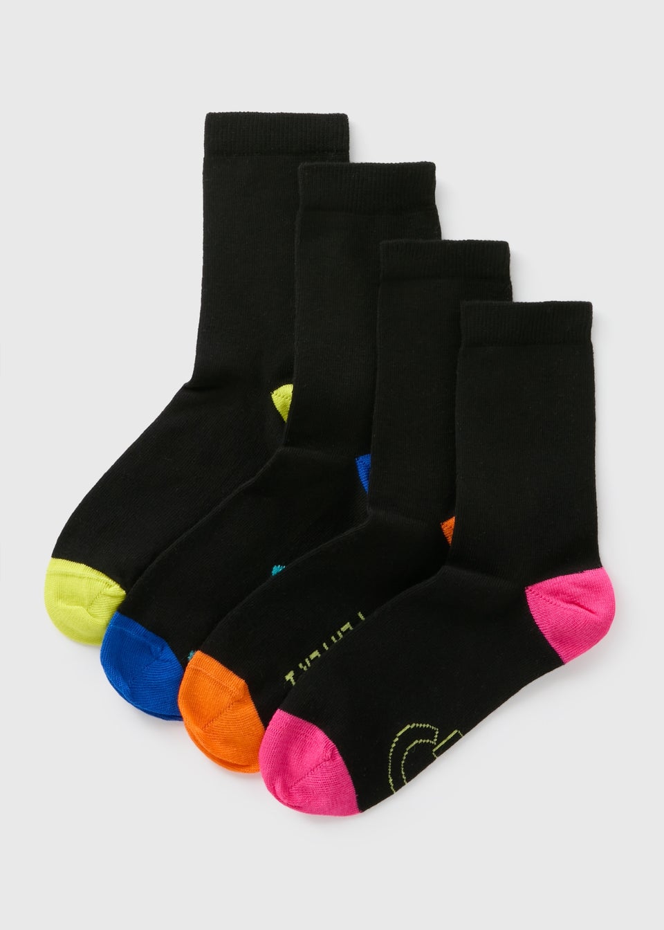 7 Pack Boys Black Gamer Socks (Younger 6-Older 6.5)