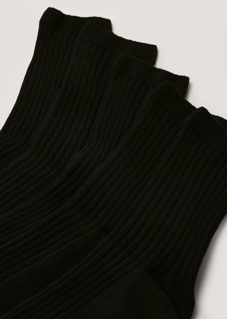 5 Pack Girls Black Ribbed Socks (Younger 9-Older 6.5)