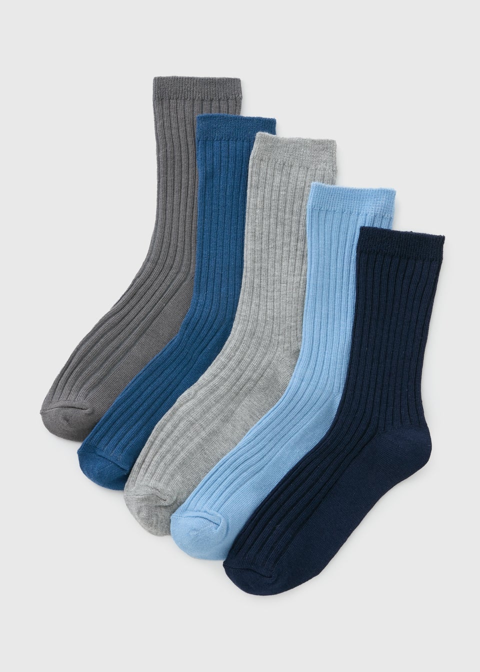 Boys Blue 5 Pack Socks (Younger 9 - Older 6.5)