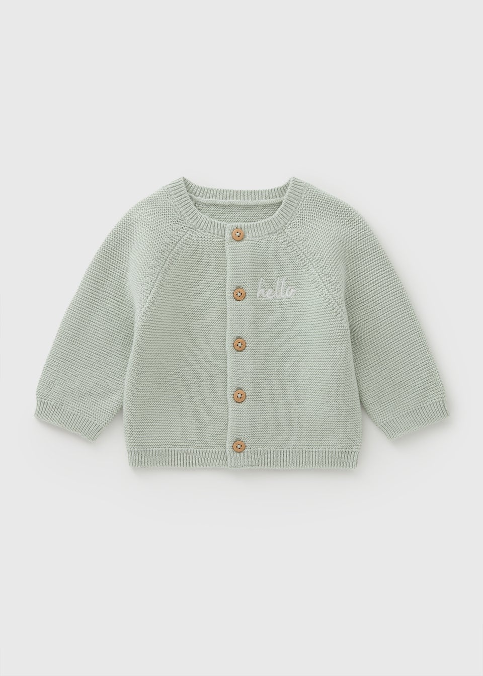Baby Sage Knitted Raglan Cardigan (Newborn-12mths)